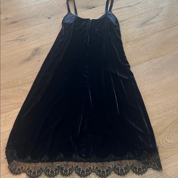 Johnny Was Velvet Gaze Slip Dress in Sapphire Blue Large Lace Romantic - Picture 7 of 11